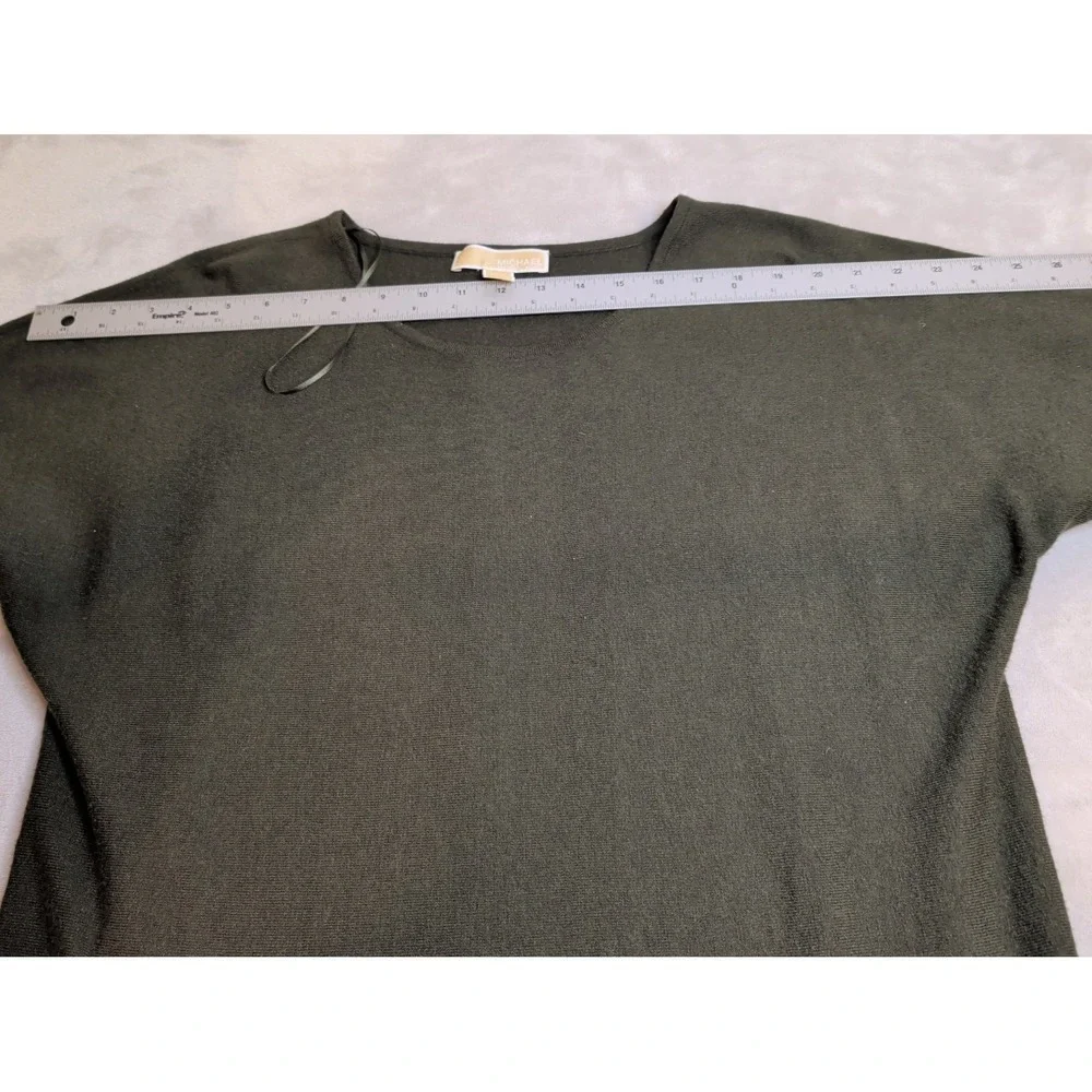 Michael Kors Black Knit Sweater Womens L 3/4 Sleeve Lightweight Top‎
